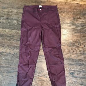 Vegan leather motto pants
